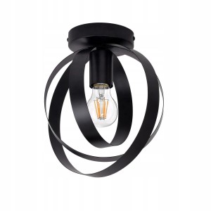 ZMH Deckenleuchte E27 Schwarz Industriedesign Metall 360° Schwenkbar Ø 24 cm