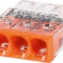 Orange Wago Verbindungsdosenklemme, 3-polig für Leiter von 0,5-2,5 mm².