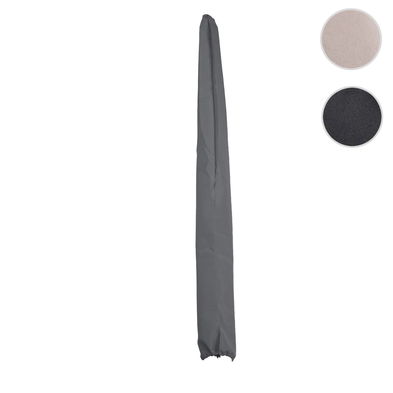MCW Schutzhülle für Sonnenschirm, anthrazit, faltbar, aus Polyester mit Kordelzug.