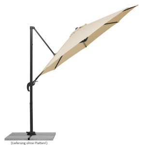Schneider Ampelschirm, Ø 300 cm, natur, mit Dreh- und Neigungsfunktion. Sonnenschutz für Garten und Balkon.