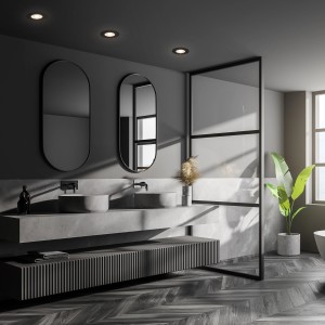 3er Set Briloner LED Einbaustrahler in Schwarz für Bad, warmweißes Licht.