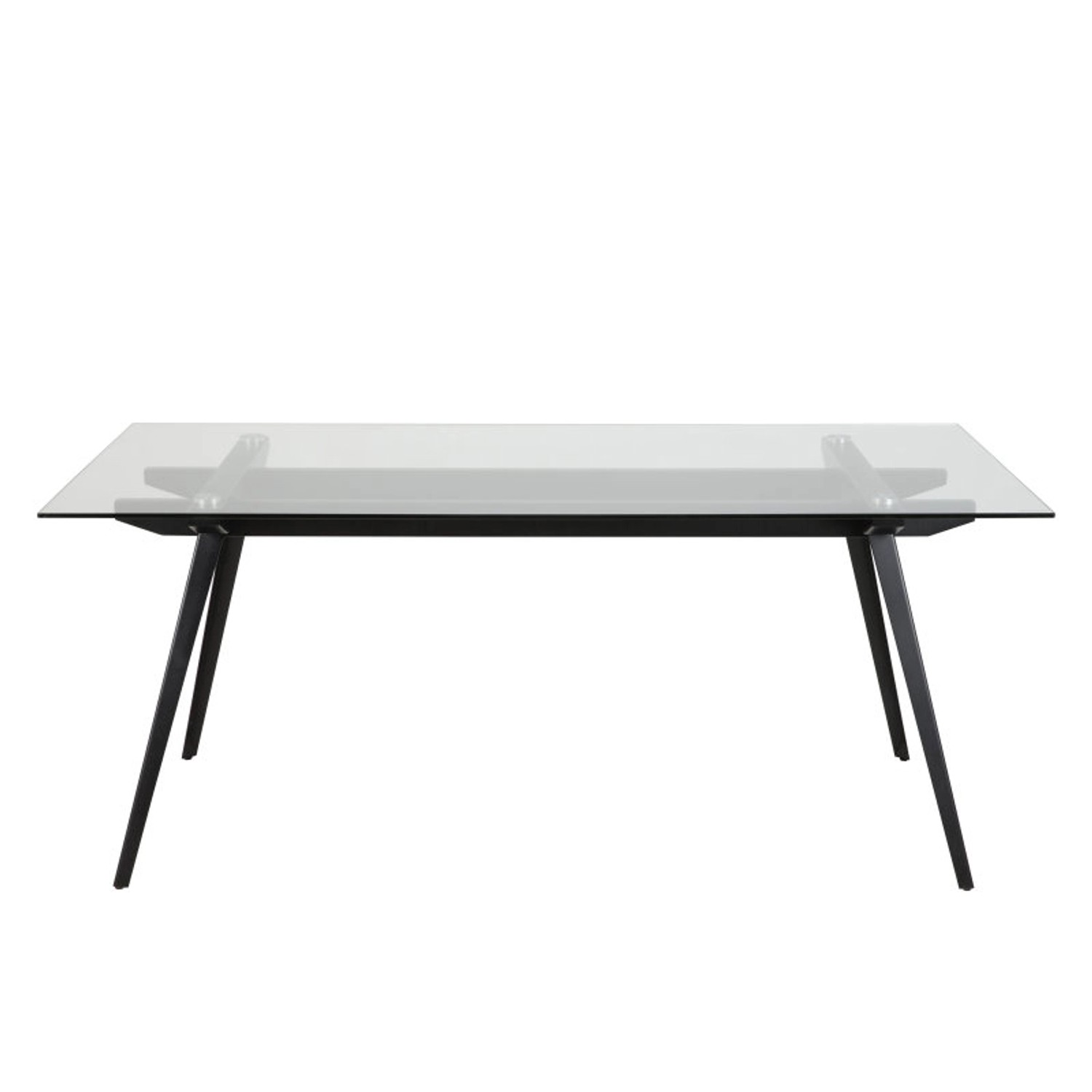 ebuy24 Monti Esszimmertisch 90x180 cm mit Glasplatte und Schwarzen Gestell günstig online kaufen
