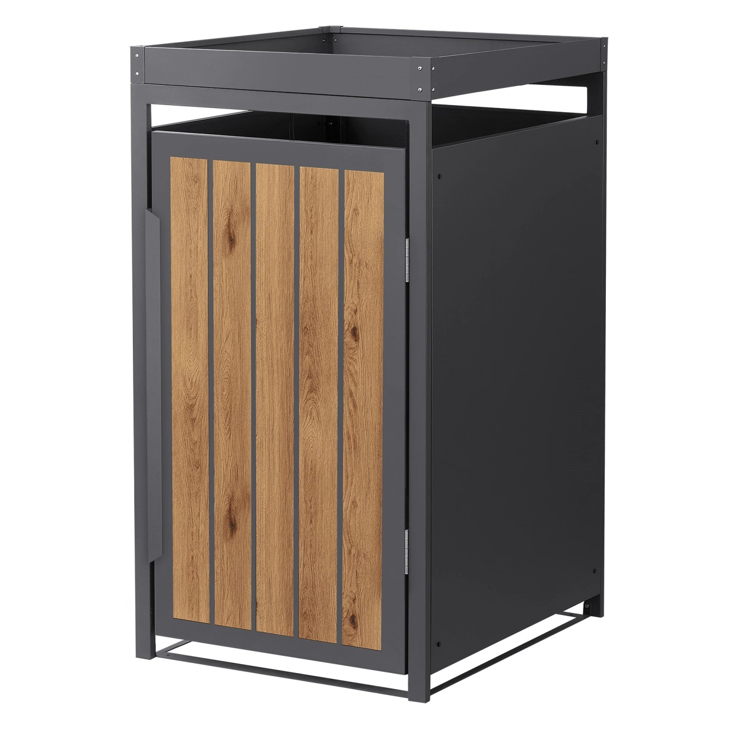ML-Design Mülltonnenbox 1Er mit Pflanzdach 240L Anthrazit-Holzoptik günstig online kaufen