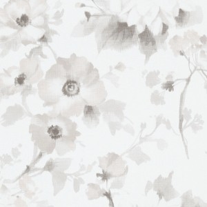 Bricoflor Blumentapete im Landhausstil, weiße und graue Aquarell-Optik für Wohn- und Esszimmer.