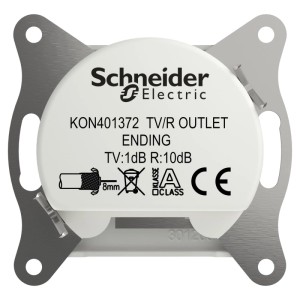 Schneider Electric ASFORA TV-R Enddose 1dB IEC+Buchse UP Weiss EPH3300721D