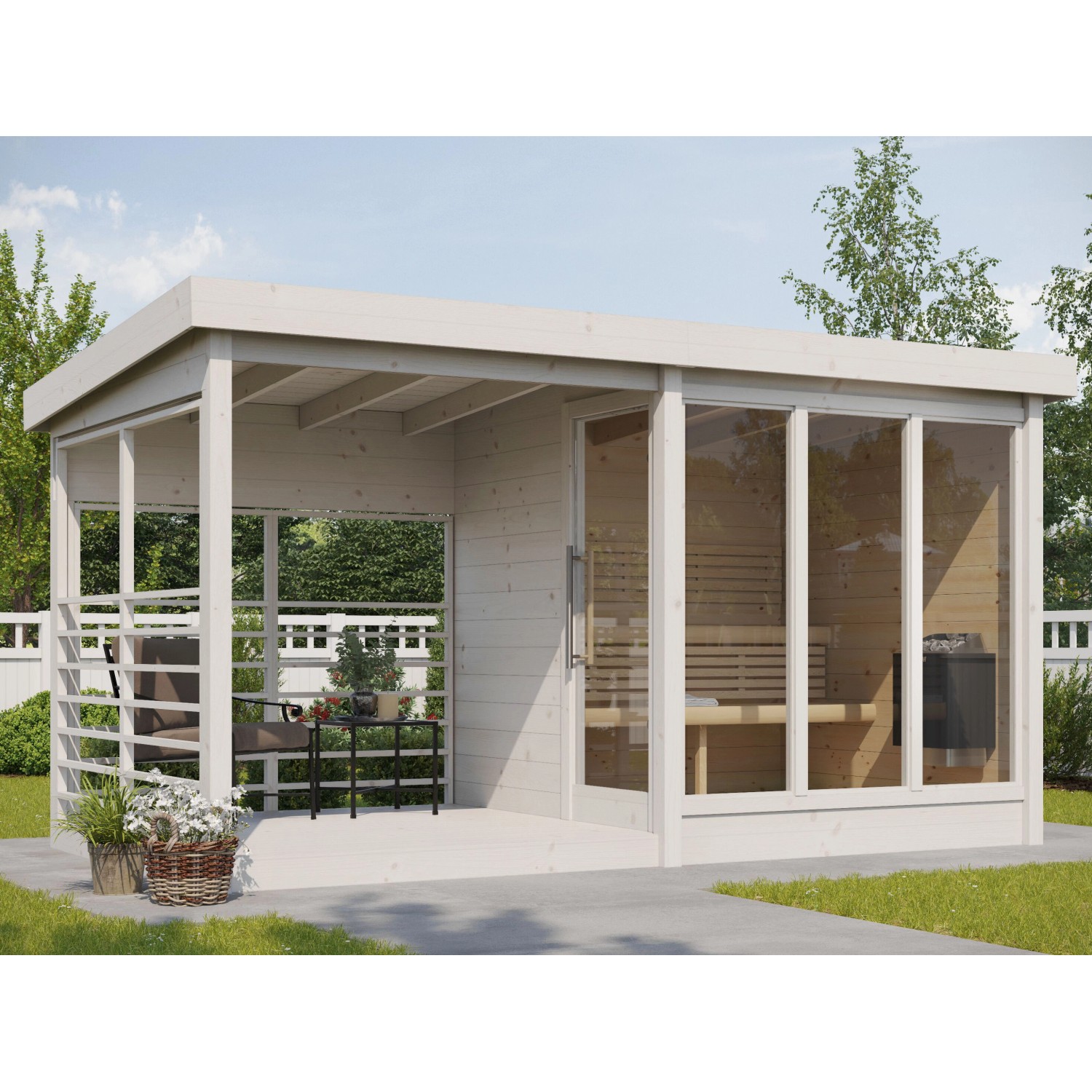 Fjordholz Saunahaus Modell Anita mit Terrasse günstig online kaufen