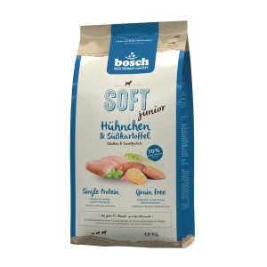 Bosch Soft Junior Trockenfutter mit Hühnchen & Süßkartoffel, 1kg Packung.