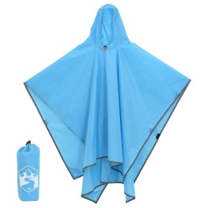 vidaXL Regenponcho mit Kapuze 2-in-1-Design Blau 223x145 cm 4004198