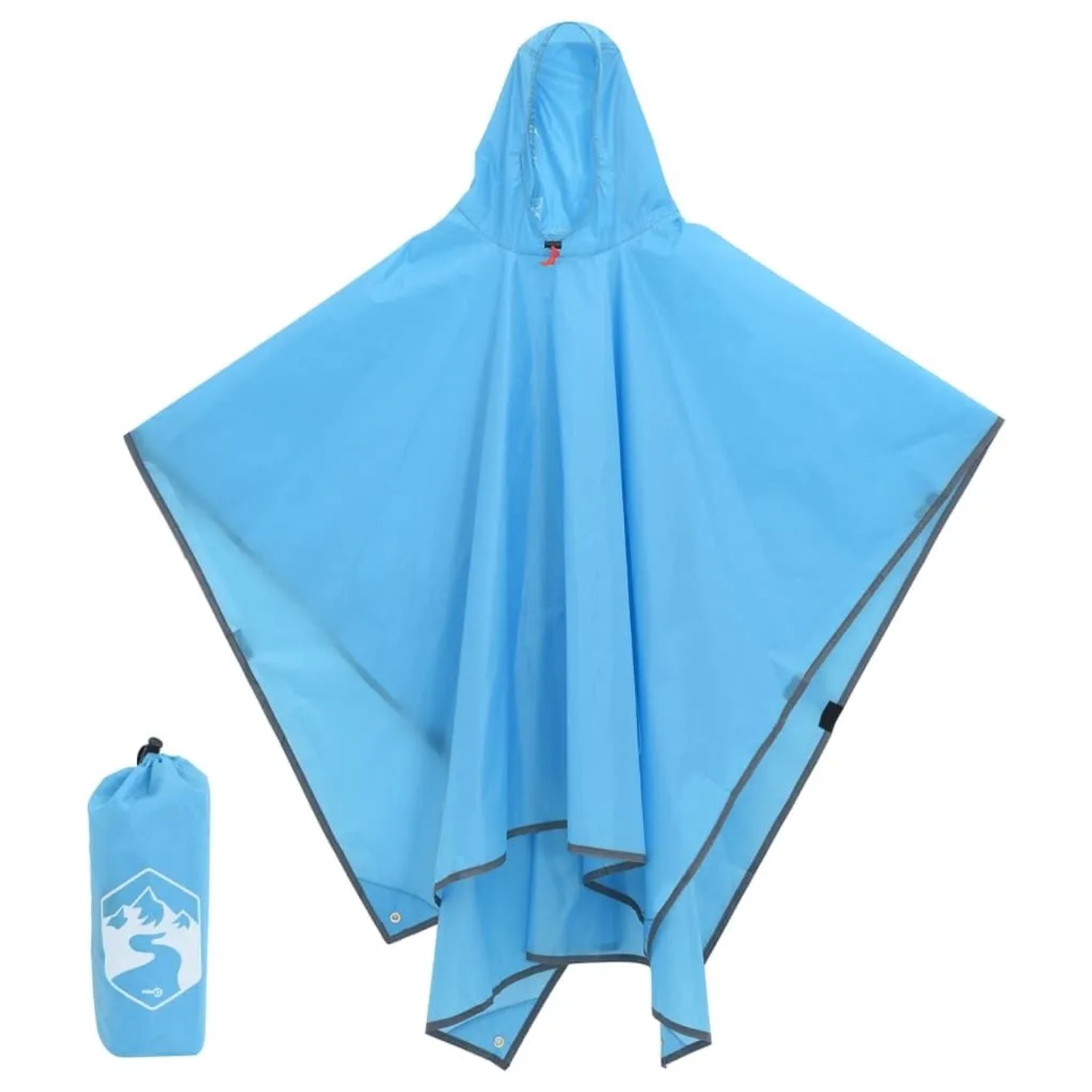 vidaXL Regenponcho mit Kapuze 2-in-1-Design Blau 223x145 cm 4004198