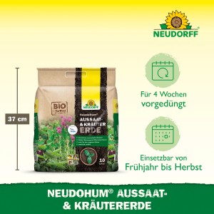 Neudorff Neudohum Aussaat- und Kräutererde, 10 l Sack, torffrei, für Anzucht und Kräuter.