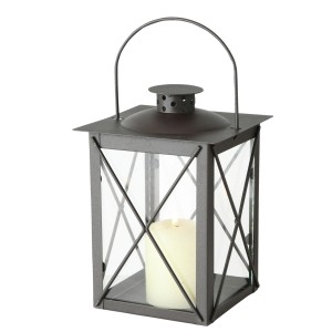 Schwarze Boltze Home Laterne Farol, 20x14x14 cm, mit Kerze, Deko-Highlight für Innen.