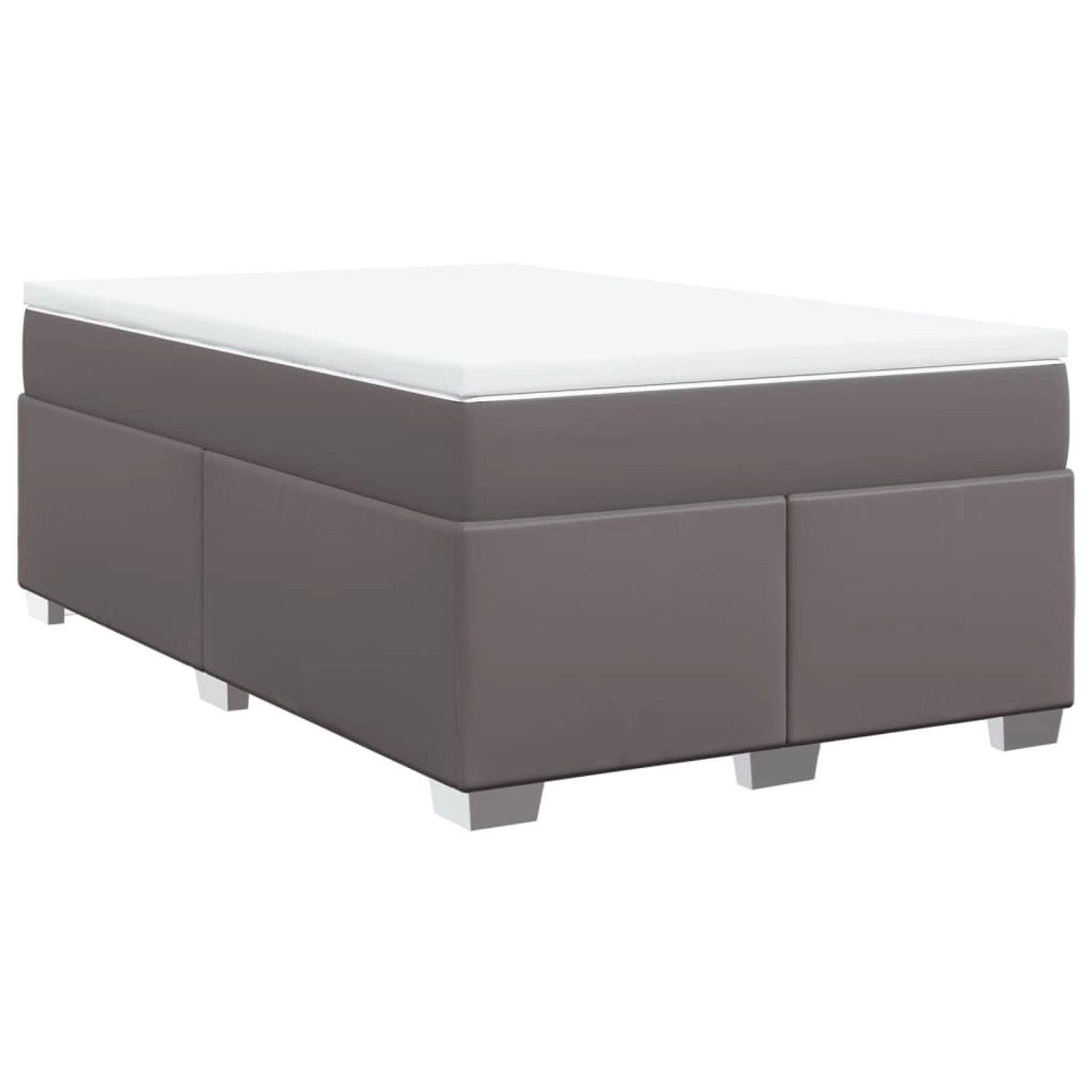 vidaXL Boxspringbett mit Matratze Grau 120x190 cm Kunstleder2100077 günstig online kaufen