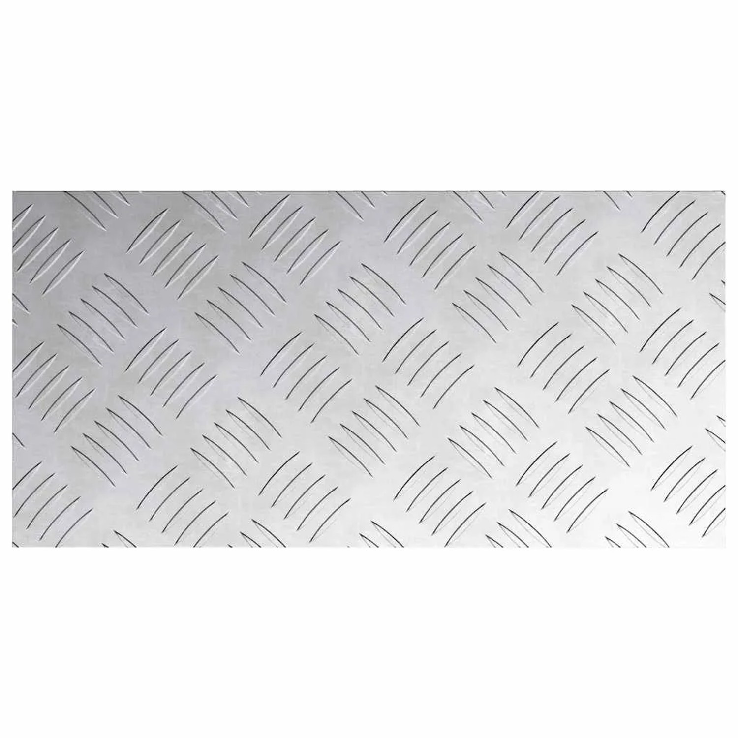 Silberne Aluminium Rautenscheibe 40x20 cm mit Riffelblechmuster. Ideal als rutschfeste Stufenmatte.