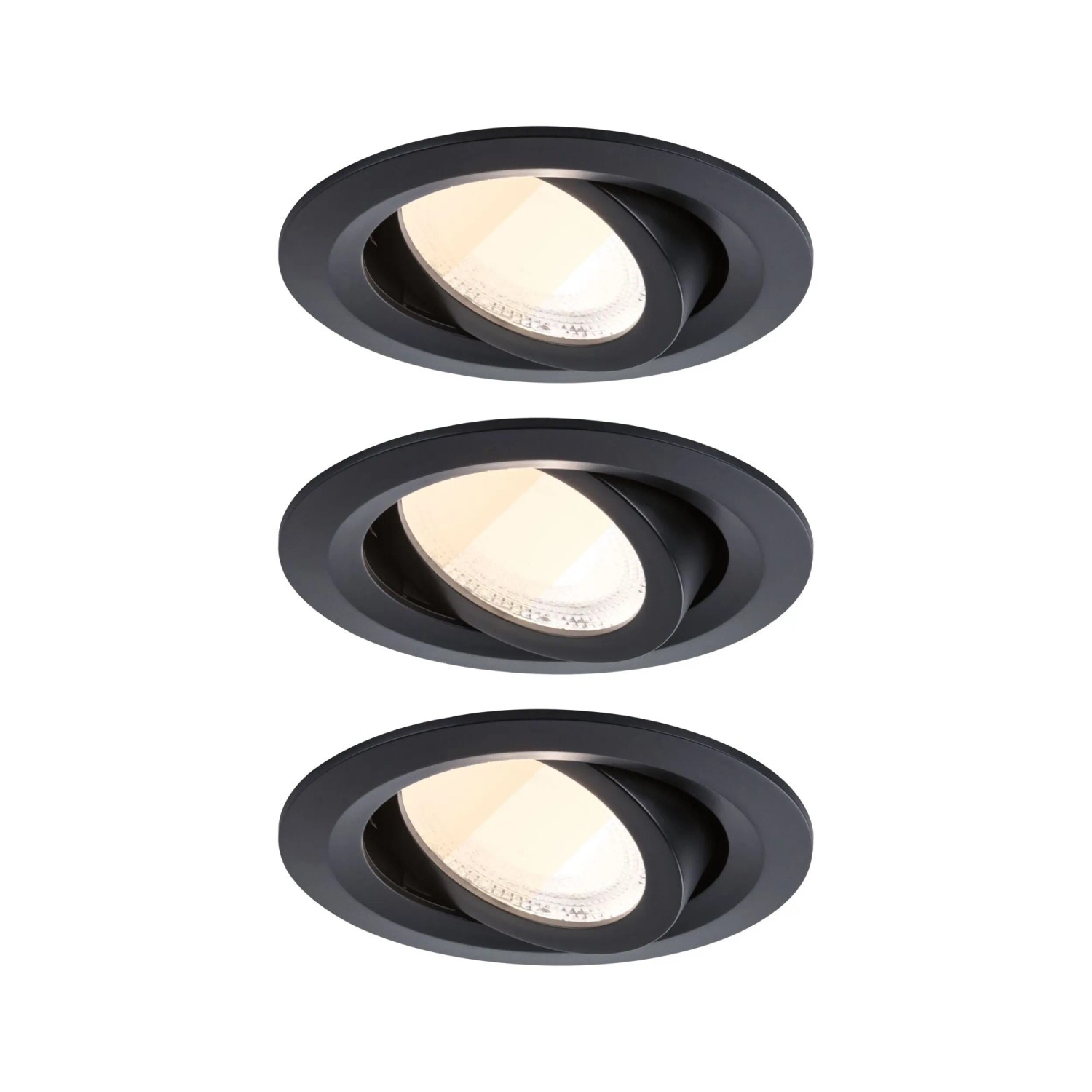 Paulmann Einbauleuchte EBL Fixed LED Schwarz 3x4,8W WhiteSelect 68 mm