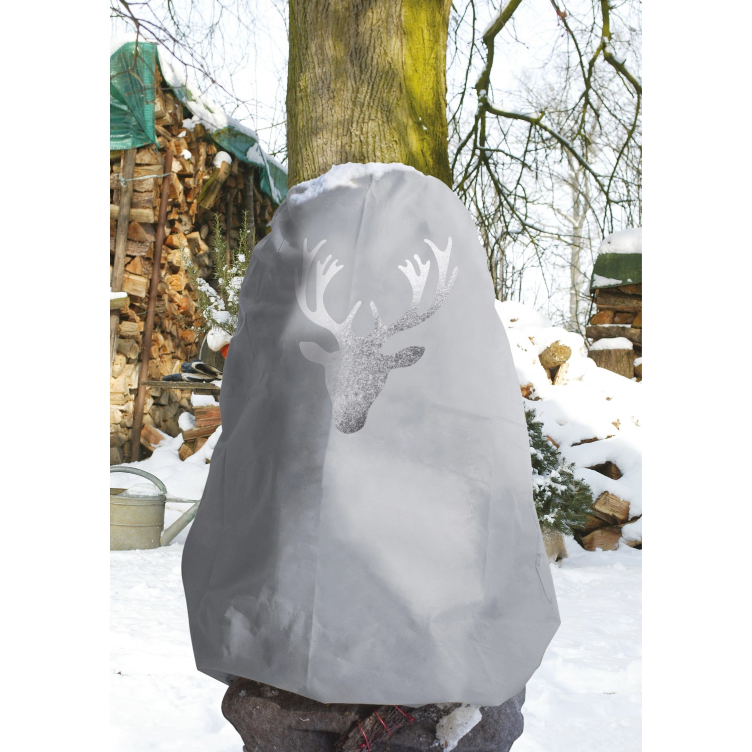 Videx Garden Winterschutz Vlieshaube Hirsch Metallic Silber 110 cm x 110 cm günstig online kaufen