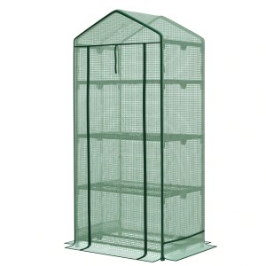 KARAT Gewächshaus Bloom mit 4 Ebenen, witterungsbeständig und in Gitteroptik.