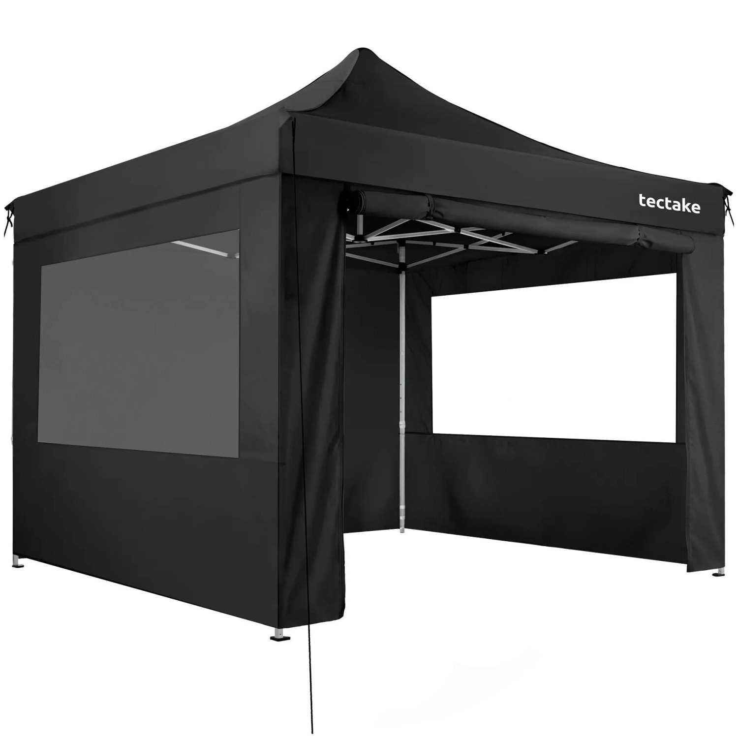 Tectake Aluminium Faltpavillon Olivia 3 x 3 M Wasserdicht  300 x 300 x 280 cm Schwarz