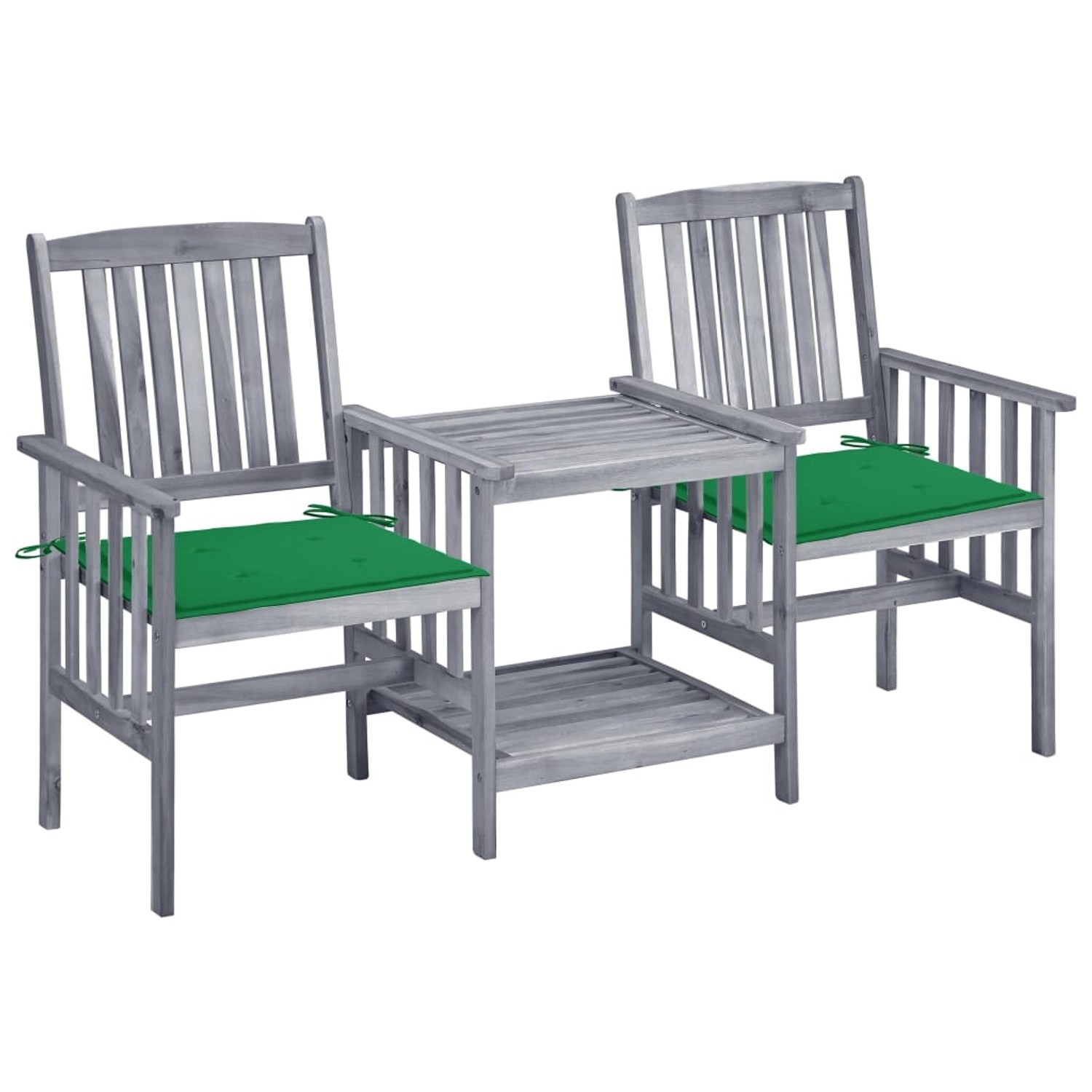 vidaXL Gartenstühle mit Teetisch und Kissen Massivholz Akazie 3061307 günstig online kaufen