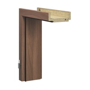 Türrahmen GA736 Nussbaum, 86x198,5 cm, Rechtsanschlag. Holzzarge mit Dekorfolie in Holznachbildung.