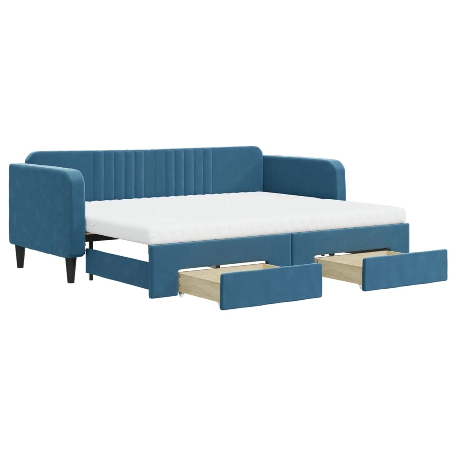 vidaXL Tagesbett Ausziehbar mit Schubladen Blau 80x200 cm Samt1847116 günstig online kaufen