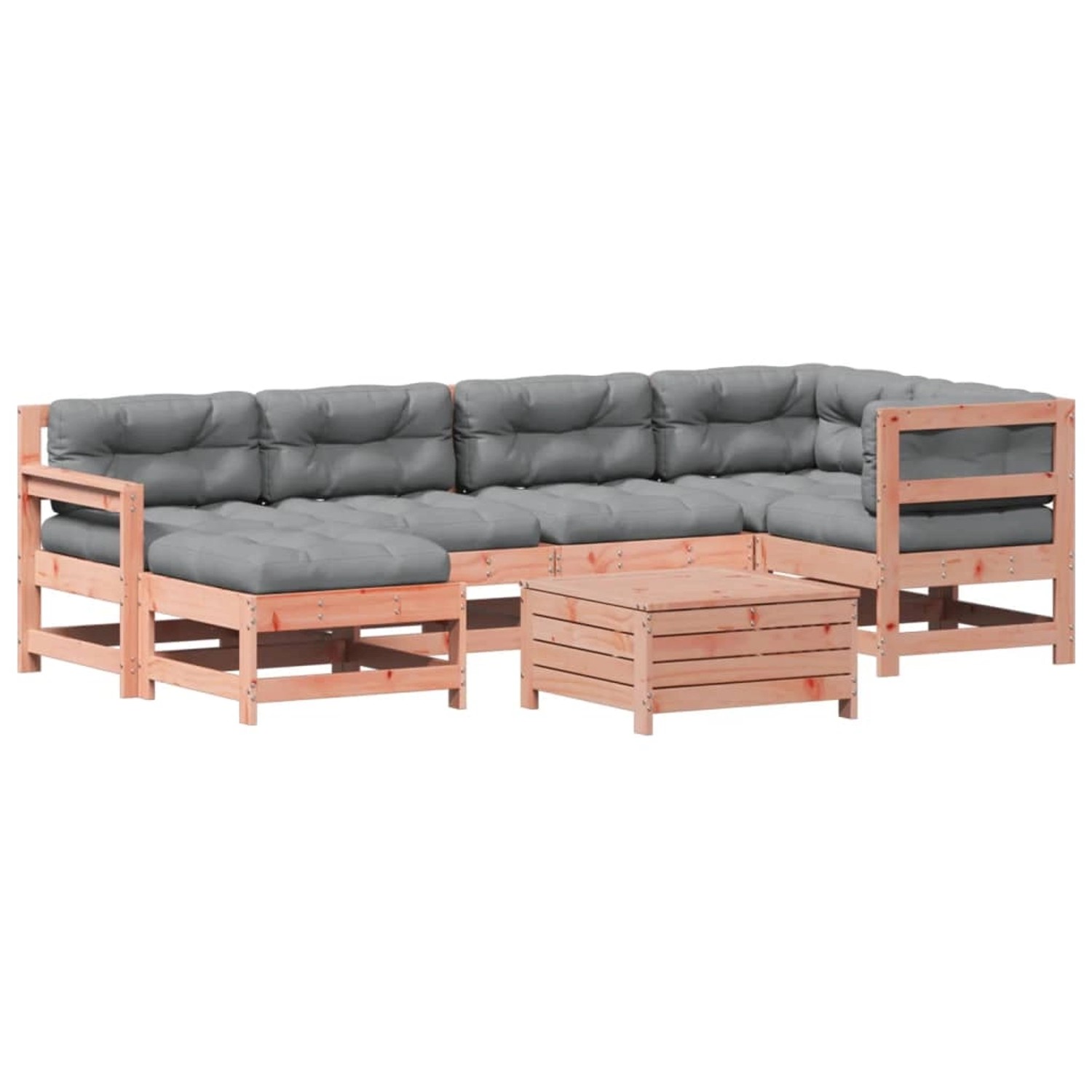 vidaXL 7-Tlg Garten-Lounge-Set mit Kissen Massivholz Douglasie 3250954 günstig online kaufen