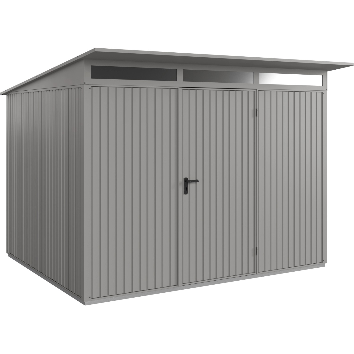 Ecostar Gerätehaus Trend mit Pultdach Typ 3 RAL9007 Graualuminium Einzeltür günstig online kaufen