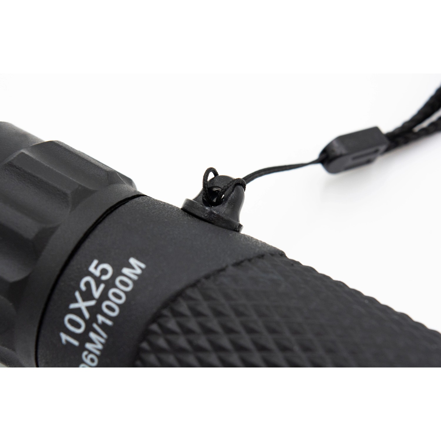 Technaxx Monokular TX-176, 10x25, Nahaufnahme mit Handschlaufe.