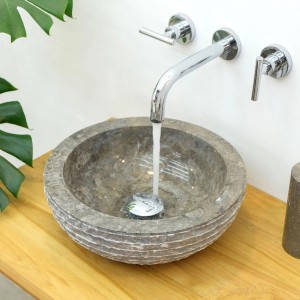 Wohnfreuden Marmor Waschbecken 015 Mini 30 cm Grau