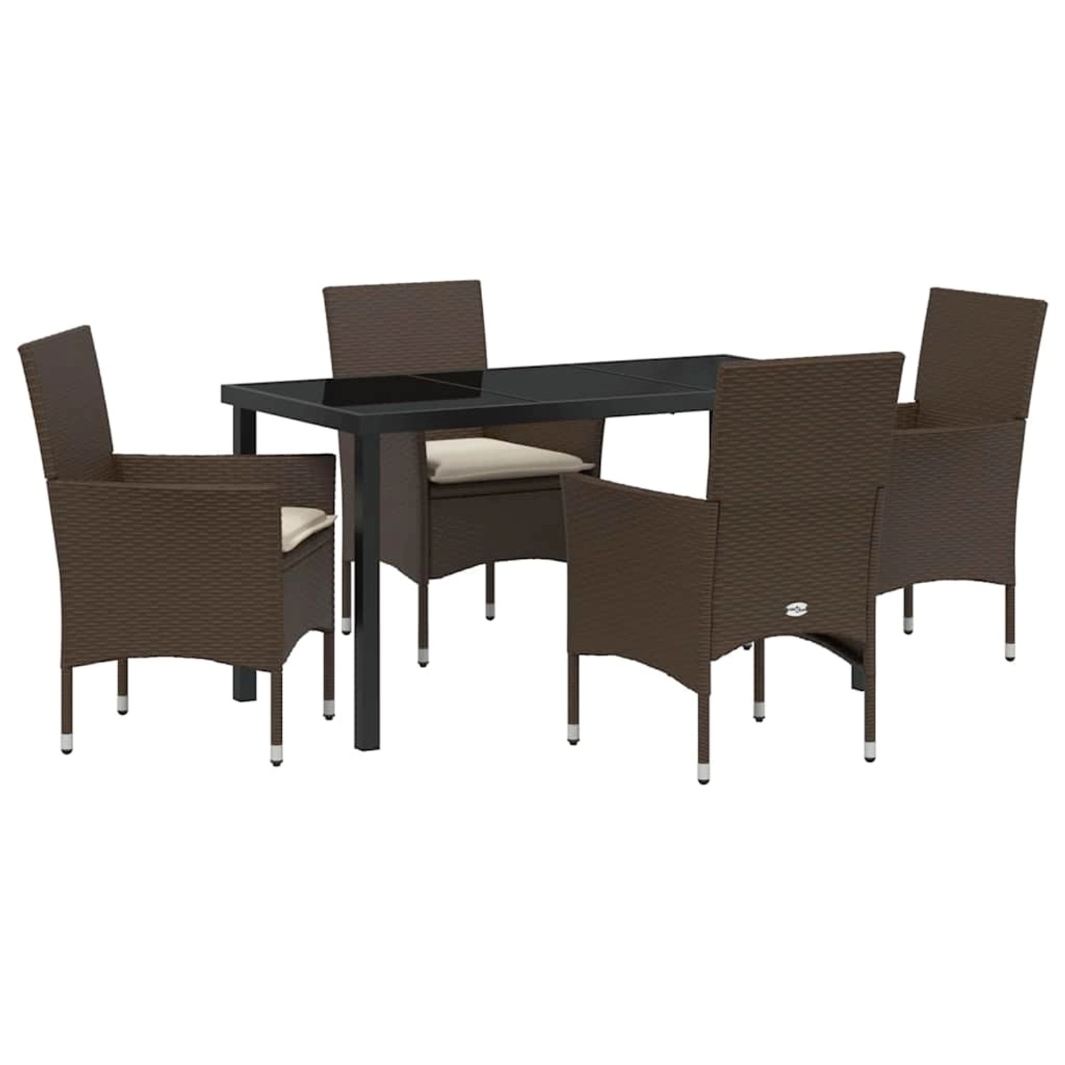 vidaXL Garten Essgruppe mit Kissen 5-Tlg Braun Poly Rattan 3379781 günstig online kaufen