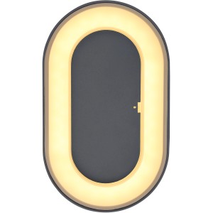 Ovale Globo Außenleuchte Sura in Anthrazit. Moderne LED-Außendeckenleuchte für den Außenbereich.