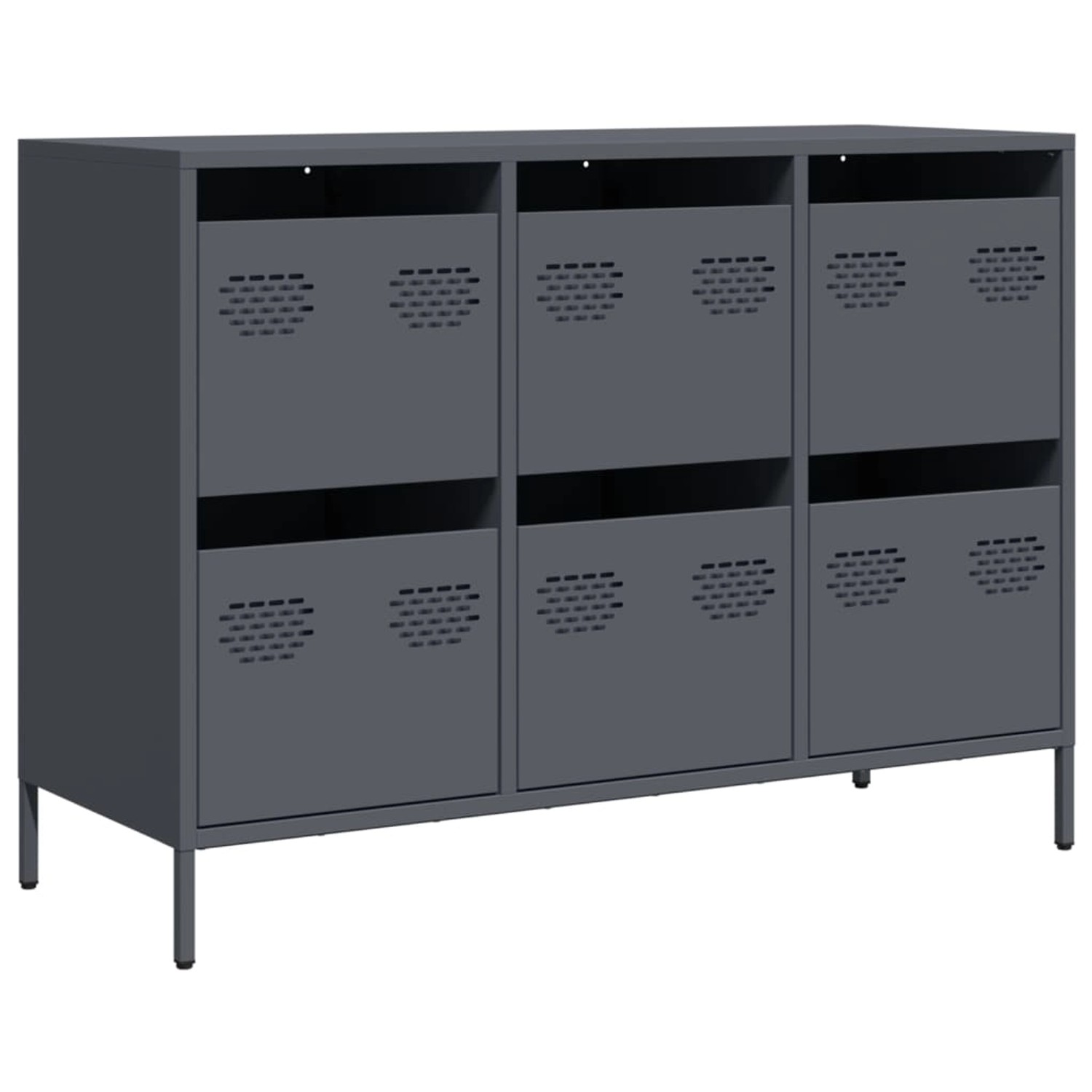 vidaXL Sideboard Anthrazit 101,5x39x73,5 cm Kaltgewalzter Stahl 851264 günstig online kaufen