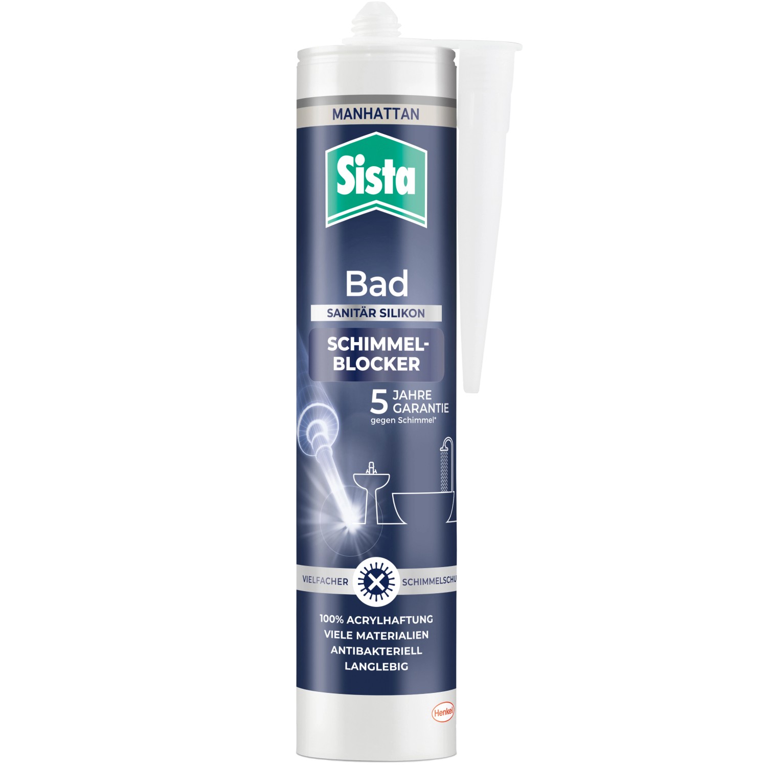 Sista Schimmelblocker Bad Silikon 280 ml Kartusche Manhattan