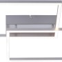 Moderne, stahlfarbene LED Deckenleuchte Iven mit zwei Quadraten (75,5x56,2cm).