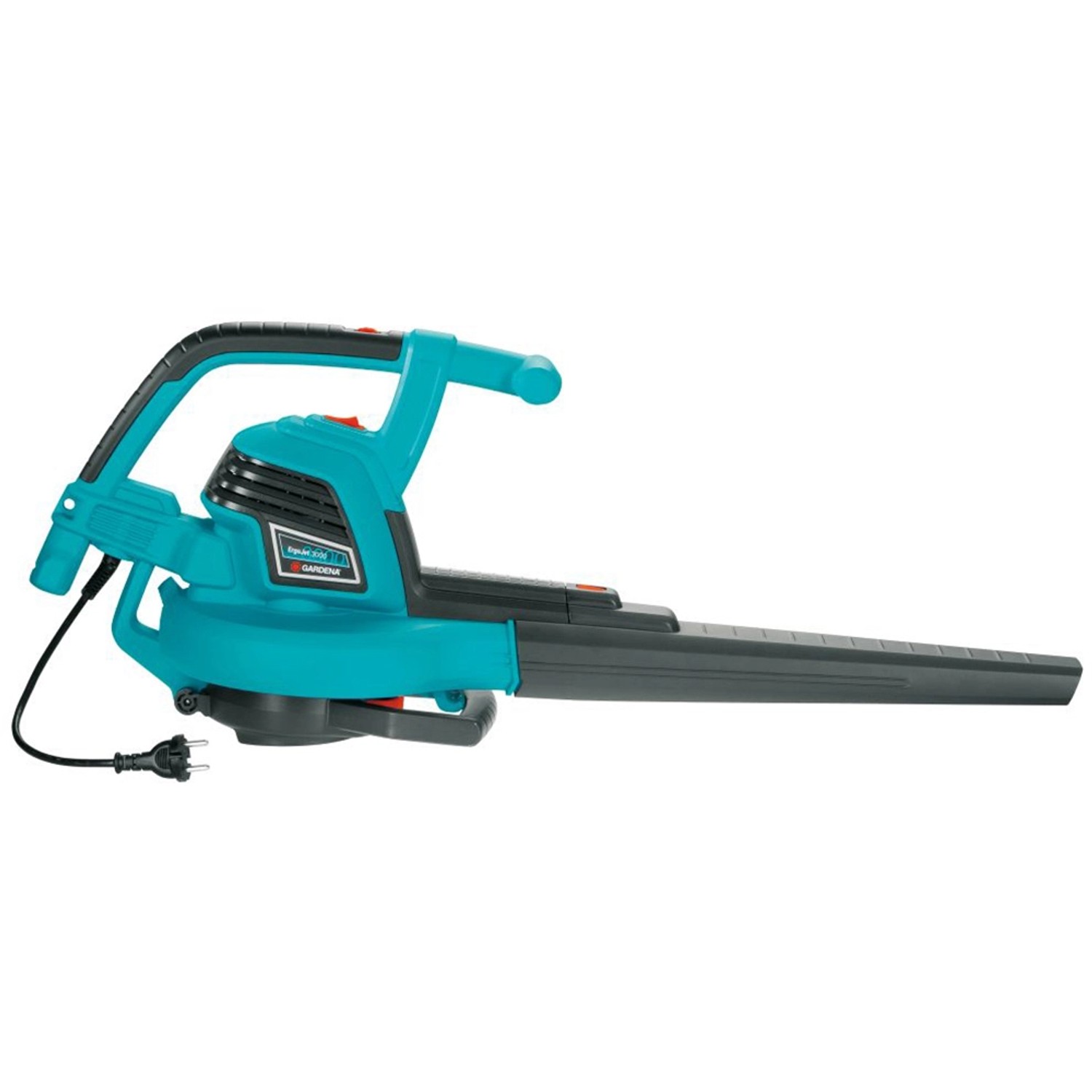 Gardena Elektro-Laubbläser ErgoJet 3000, 3000 W, in Türkis und Grau.