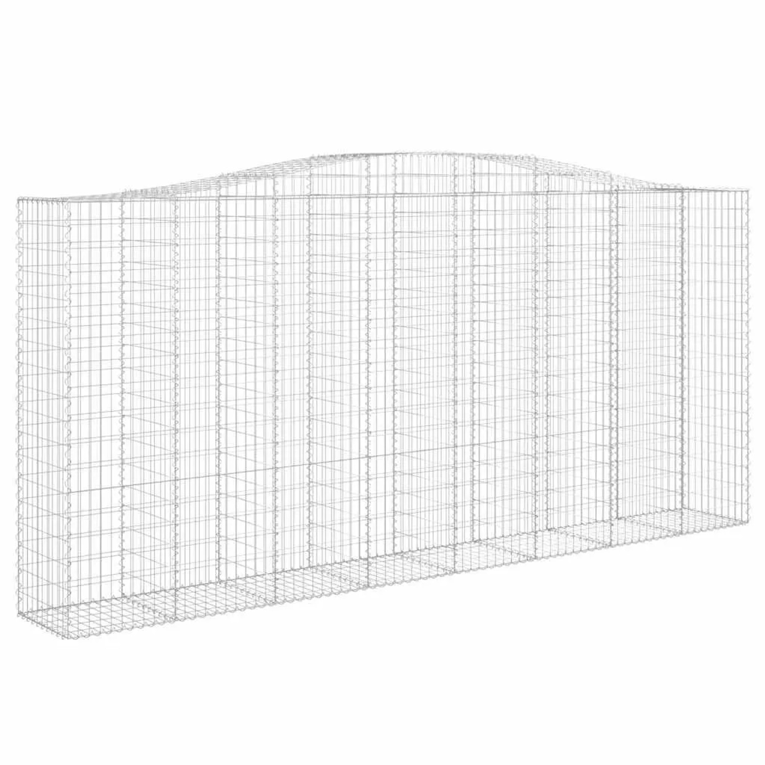 vidaXL Gabione mit Hochbogen 400x50x180/200 cm Verzinktes Eisen 153419