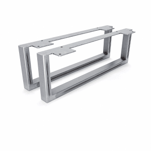 HEVVA Möbelfüße GRAZ 15 cm Hoch 45 cm Tief 2er Set Rohstahl-Klarlack