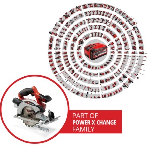 Einhell Akku-Handkreissäge TE-CS 18/165-1 Li Solo, Teil der Power X-Change Familie.