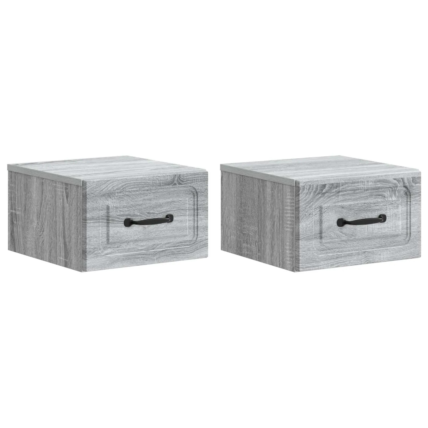 vidaXL Wandmontierter Nachttisch 2 Stk Graues Sonoma 34,5 x 33 x 20 cm 899288