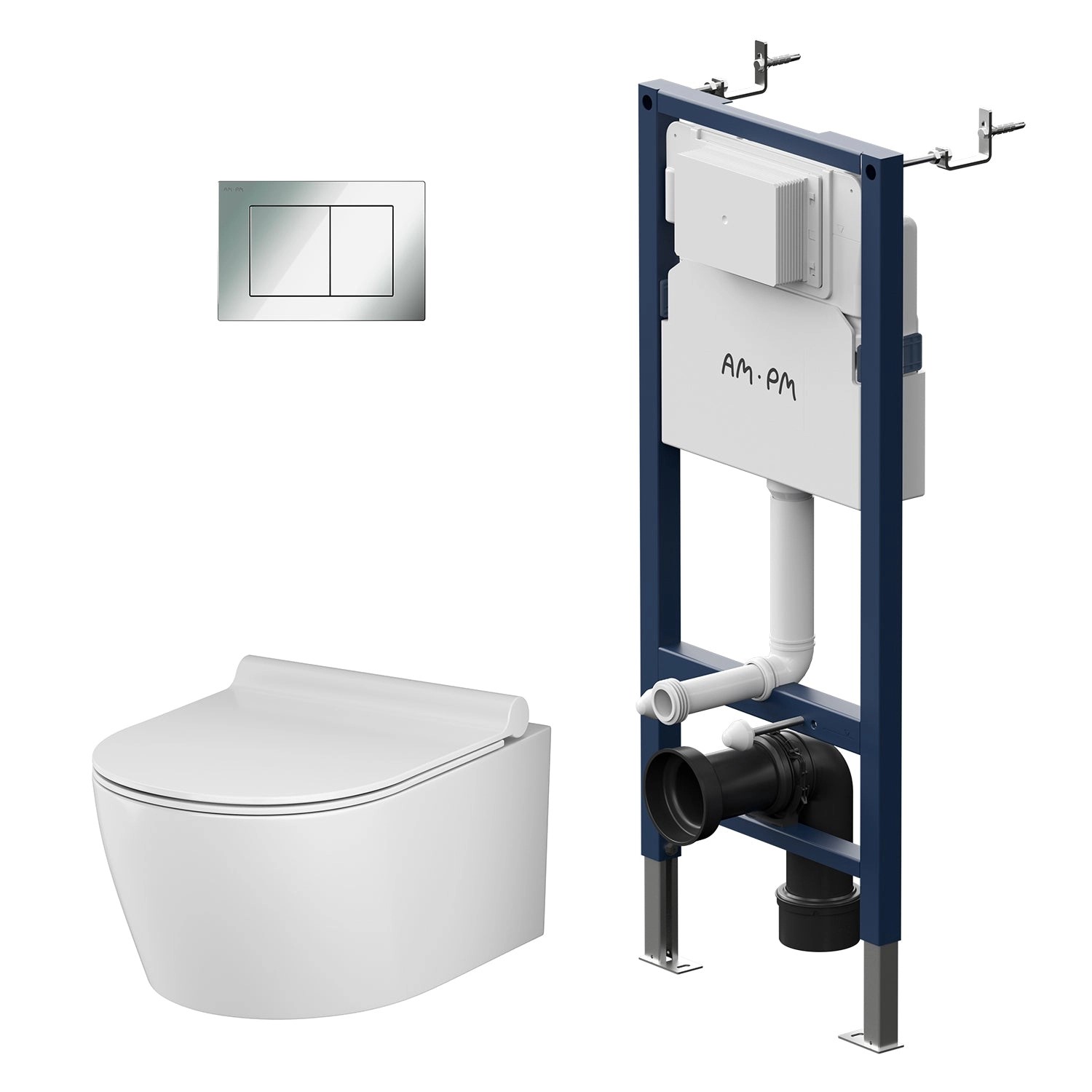 AM.PM WC Set: Wand-WC+Vorwandelement+Drückerplatte Toilette mit Spülkasten günstig online kaufen