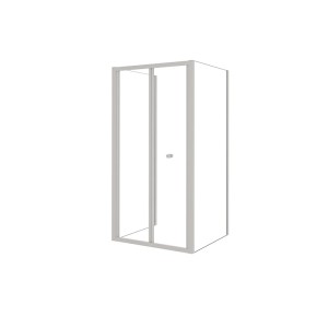 U-förmige Duschkabine 80x70 cm mit Klarglas und mattgrauem Rahmen.