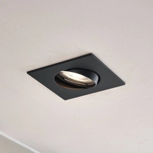 PRIOS Einbaustrahler Fibur 10042582 Modern in Schwarz aus Metall 1-flammig GU10 Wohnzimmerleuchte