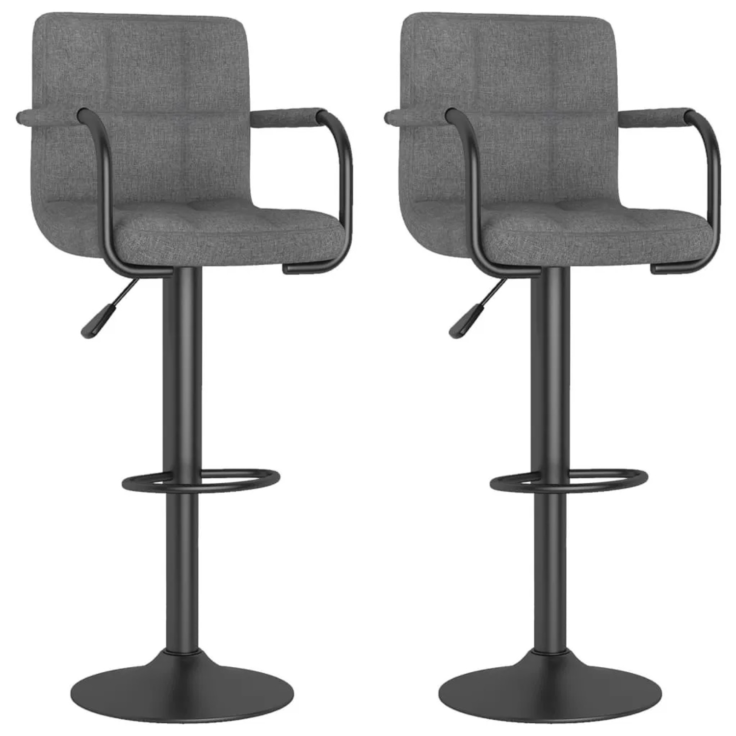 vidaXL Barhocker 2 Stk Hellgrau Stoff 334635