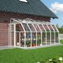 Palram Canopia Gewächshaus Sun Room, 448x201 cm, weiß, mit Pflanzen