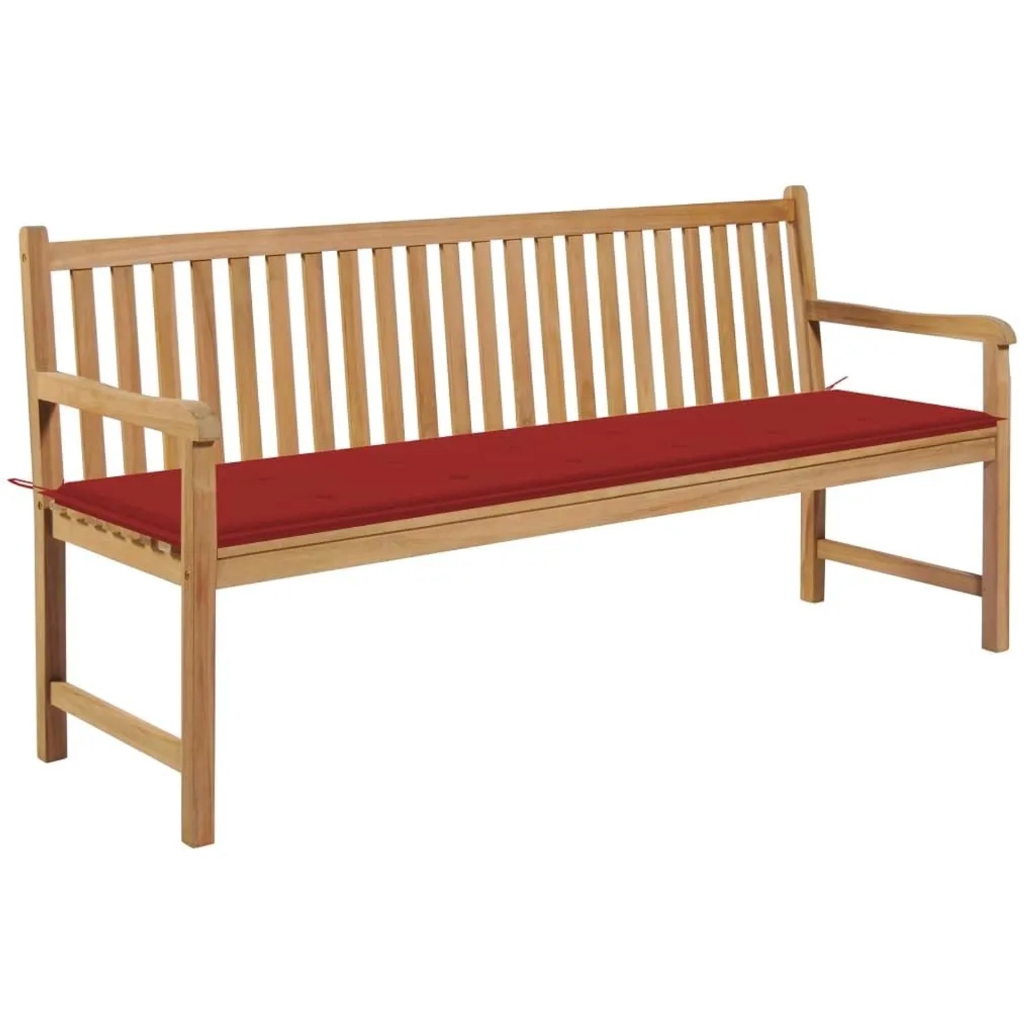 vidaXL Gartenbank mit Roter Auflage 175 cm Massivholz Teak 3062790 günstig online kaufen