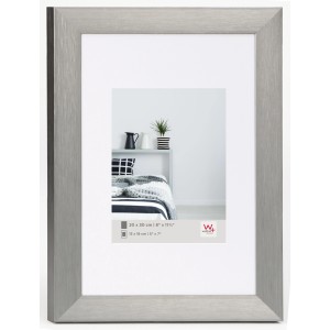 walther design Aluline Bilderrahmen, 30x40 cm, Stahl, mit Passepartout