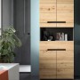 Hochschrank Canu in Artisan/Grau (193x76x34cm) für Bad & Hauswirtschaftsraum.