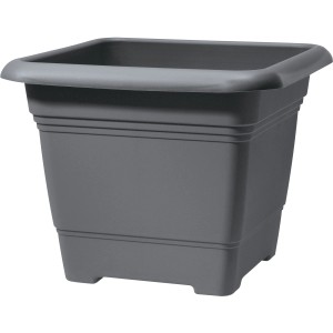 Scheurich Pflanzkübel Nora, 57x57 cm, Metallic Grau, viereckig, für Garten und Terrasse.