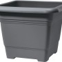Scheurich Pflanzkübel Nora, 57x57 cm, Metallic Grau, viereckig, für Garten und Terrasse.