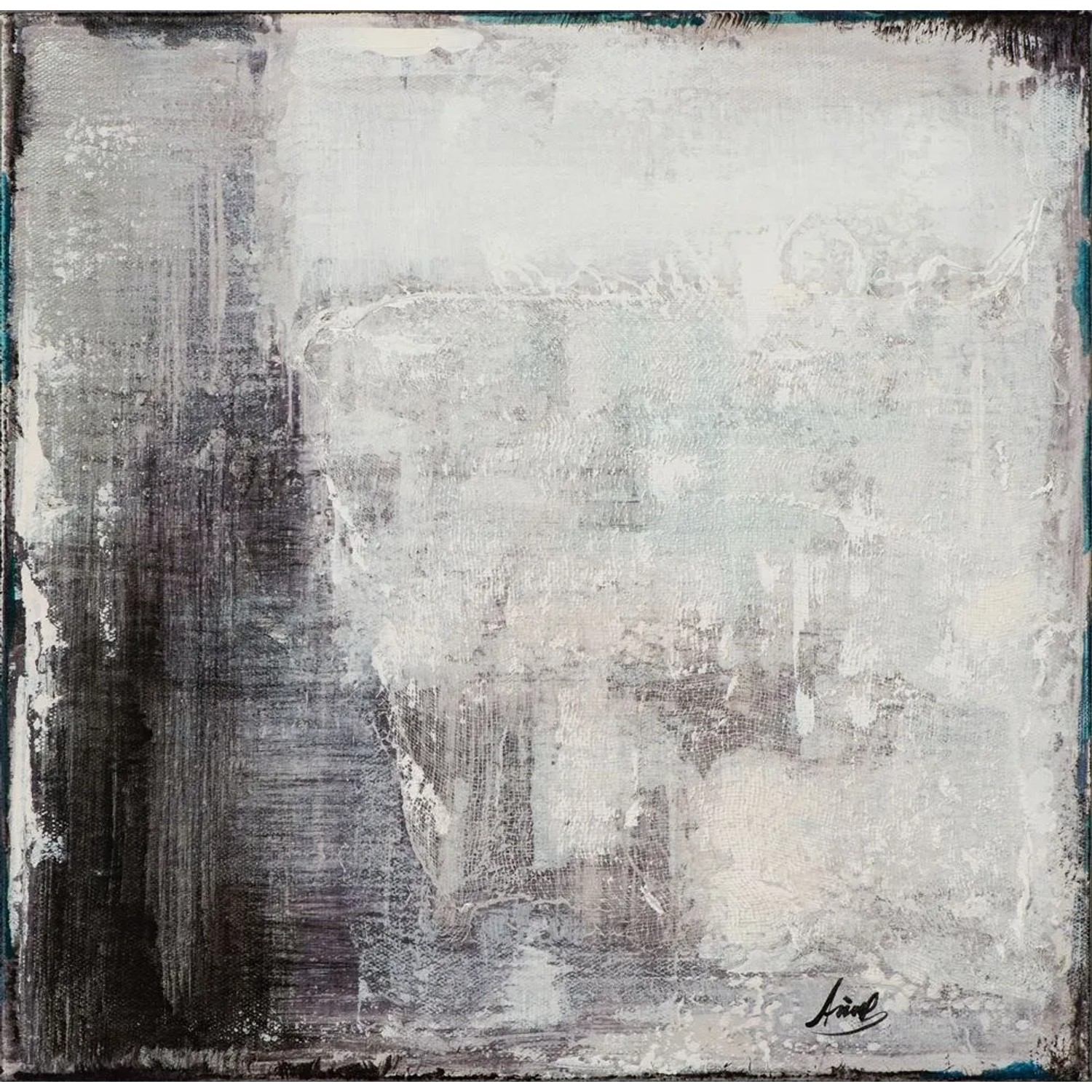 Art Universe Leinwandbild Abstrakte Komposition in Grau 40 x 40 cm