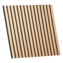 Homestyle4u Akustikpaneel 60x60 cm mit naturfarbenen Holzoptik-Lamellen auf schwarzem Filz.